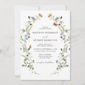 Elegant Wildflower Meadow Wedding Kaart (Voorkant)