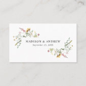 Elegant Wildflower Meadow Wedding Plaatskaartje (Achterkant)
