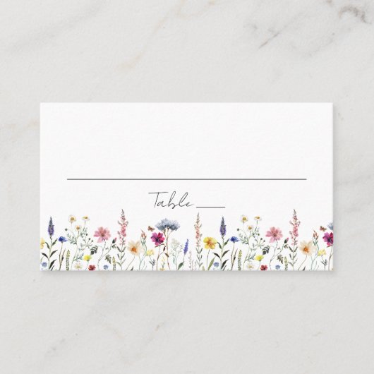 Elegant Wildflower Meadow Wedding Plaatskaartje (Voorkant)