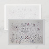 Elegant Wildflower Meadow Wedding RSVP Card Kaartje (Voorkant / Achterkant)
