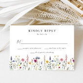 Elegant Wildflower Meadow Wedding RSVP Kaartje