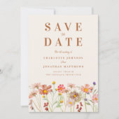 Elegant Wildflower Meadow Wedding Save The Date (Voorkant)