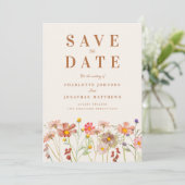 Elegant Wildflower Meadow Wedding Save The Date (Staand voorkant)