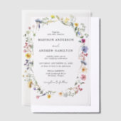 Elegant Wildflower Meadow Wedding Vellum Uitnodigingen (Offset)