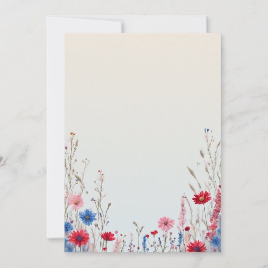 Elegant Wildflower Meisje 1e Verjaardag Kaart (Achterkant)