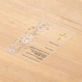 Elegant Wildflower Meisje Doop Doop Acryl Uitnodigingen (Laagn)