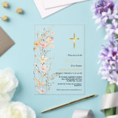 Elegant Wildflower Meisje Doop Doop Acryl Uitnodigingen (Insitu (Huwelijk))