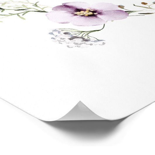 Elegant Wildflower Meisje Dop Zitkaart Poster (Hoek)