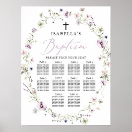 Elegant Wildflower Meisje Dop Zitkaart Poster