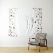 Elegant Wildflower Meisje Dopen Foto Achtergrond Wandkleed (In Situ (horizontaal))