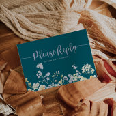 Elegant Wildflower Menu Keuze RSVP Briefkaart