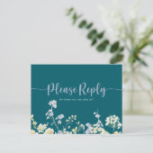 Elegant Wildflower Menu Keuze RSVP Briefkaart (Staand voorkant)