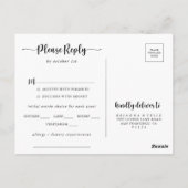 Elegant Wildflower Menu Keuze RSVP Briefkaart (Achterkant)