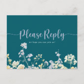 Elegant Wildflower Menu Keuze RSVP Briefkaart (Voorkant)