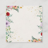 Elegant Wildflower Monogram Bloemen Trouwdetails Informatiekaartje (Achterkant)