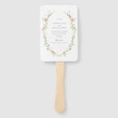 Elegant Wildflower Monogram Tuin Huwelijksprogramm Handwaaier (Voorkant)