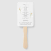 Elegant Wildflower Monogram Tuin Huwelijksprogramm Handwaaier (Achterkant)