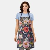 Elegant  Wildflower Navy Blue Floral Schort (Gedragen)