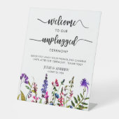 Elegant Wildflower onplugged bruiloft ceremonie Reclamebord Met Voetstuk (Voorkant)
