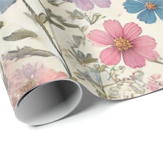 Elegant Wildflower Patroon Inpakpapier (Rol Hoek)