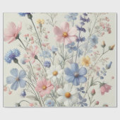 Elegant Wildflower Patroon Inpakpapier (Vlak)