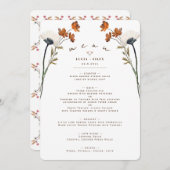 Elegant Wildflower Pattern Background Menu Kaart (Voorkant / Achterkant)
