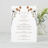 Elegant Wildflower Pattern Background Menu Kaart (Staand voorkant)