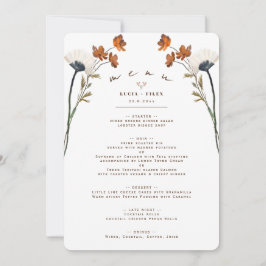 Elegant Wildflower Pattern Background Menu Kaart