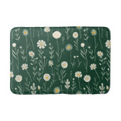 Elegant Wildflower Pattern on Dark Green  Badmat (Voorkant)