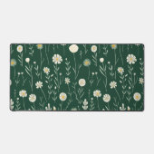 Elegant Wildflower Pattern on Dark Green  Bureaumat (Voorkant)