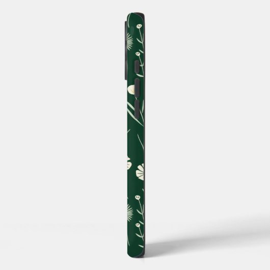 Elegant Wildflower Pattern on Dark Green  Case-Mate iPhone Case (Achterkant / Links)