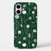 Elegant Wildflower Pattern on Dark Green  Case-Mate iPhone Case (Achterkant)