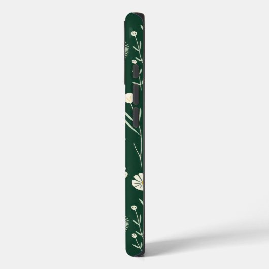 Elegant Wildflower Pattern on Dark Green  Case-Mate iPhone Case (Achterkant / Links)