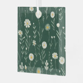 Elegant Wildflower Pattern on Dark Green  Glas Ornament (Voorkant links)