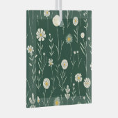 Elegant Wildflower Pattern on Dark Green  Glas Ornament (Voorkant Rechts)