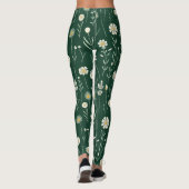 Elegant Wildflower Pattern on Dark Green  Leggings (Achterkant)