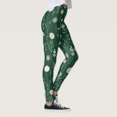 Elegant Wildflower Pattern on Dark Green  Leggings (Rechts)
