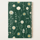 Elegant Wildflower Pattern on Dark Green  Planner (Achterkant)