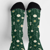 Elegant Wildflower Pattern on Dark Green  Sokken (Top)