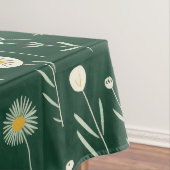 Elegant Wildflower Pattern on Dark Green  Tafelkleed (Voorbeeld)