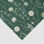 Elegant Wildflower Pattern on Dark Green  Tissuepapier (Detail)