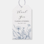 Elegant Wildflower Periwinkle Wedding Cadeaulabel (Voorkant)