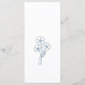 Elegant Wildflower Periwinkle Wedding Menu (Achterkant)
