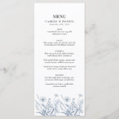 Elegant Wildflower Periwinkle Wedding Menu (Voorkant)