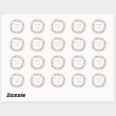 Elegant Wildflower Personalized Wedding  Ronde Sticker (Vel)
