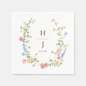 Elegant Wildflower Personalized Wedding  Servet (Voorkant)