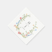 Elegant Wildflower Personalized Wedding  Servet (Hoek)
