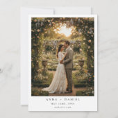 Elegant Wildflower Photo Wedding Invitation Kaart (Achterkant)