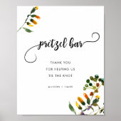 Elegant Wildflower pretzel trouwbord Poster (Voorkant)