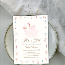 Elegant Wildflower Princess Swan Girl Baby shower